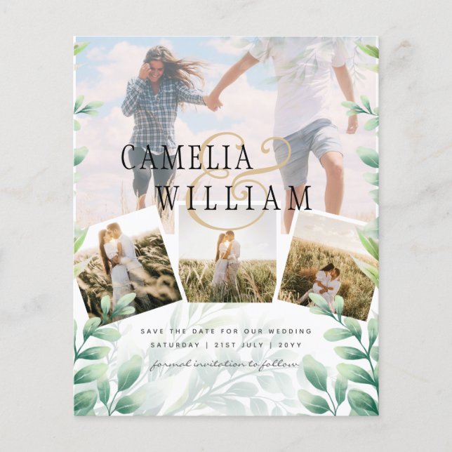 Flyer Foto orçamentária Salva a Data Verde Botânica (Frente)