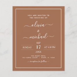 Flyer Foto Orçamento Terra Cotta Boho Casamento Simples 