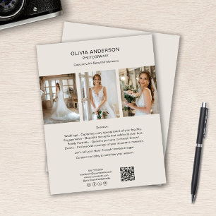 Flyer Foto personalizada fotógrafo QR Social Media Busin