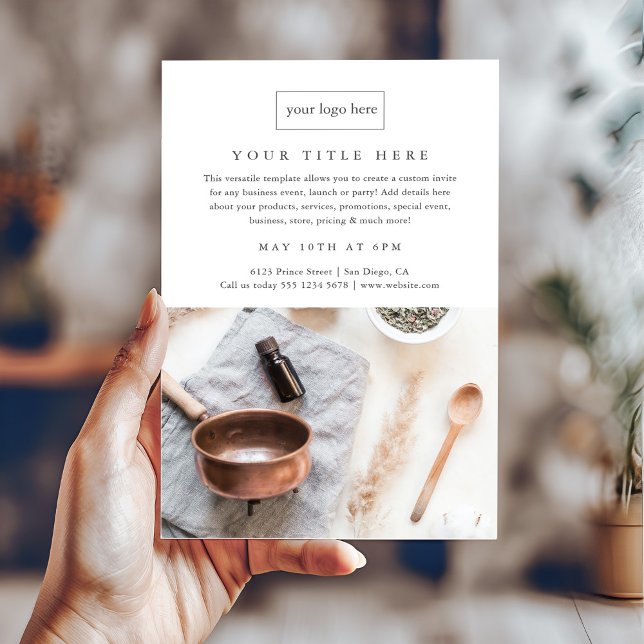 Flyer Foto profissional minimalista de eventos empresari (Simple business photo brochure flyers.)