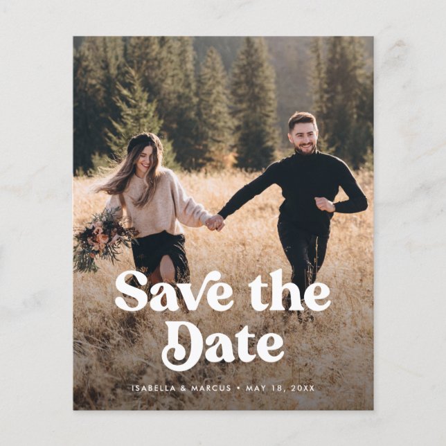 Flyer Foto Retroativa de Orçamento Salvar a Data (Frente)