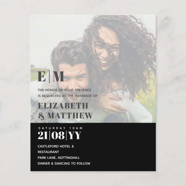 Flyer FOTOGRAFIA CONVITE Sobreposição de Orçamento Texto (Frente)