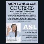 Flyer Fotografia Personalizada, Curso de Linguagem de Si<br><div class="desc">Fotografia Personalizada,  Curso De Idioma De Sinais Folhetos Publicitários Pela Loja De Cartão de visita.</div>