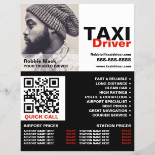 Flyer Fotografia Personalizada, Driver de Táxi - Lista d