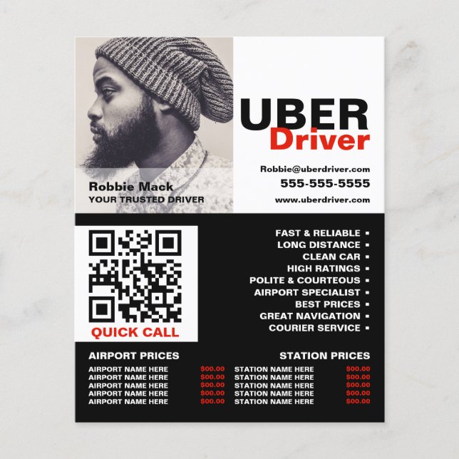 Flyer Fotografia Personalizada, Driver de Uber - Lista d (Frente)