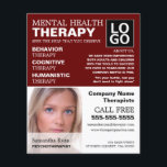 Flyer Fotografia personalizada, psicoterapeuta, terapia<br><div class="desc">Fotografia Personalizada,  Psicoterapeuta,  Folhetos Publicitários De Terapia Na Loja De Cartão de visita.</div>
