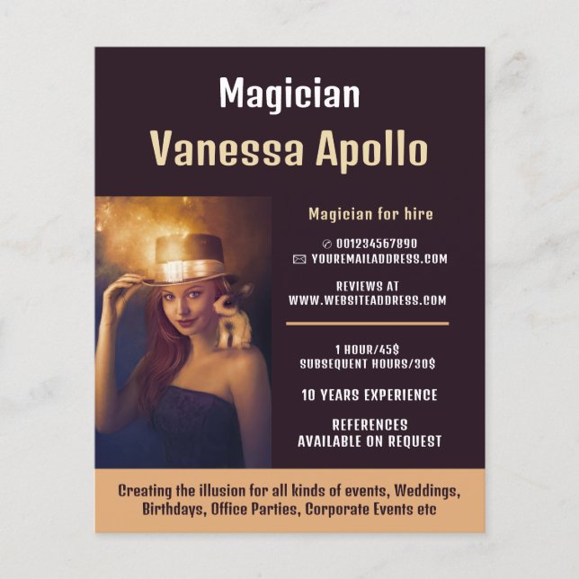 Flyer Fotografia Personalizada, Publicidade Mágica (Frente)