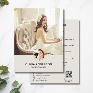 Flyer Fotógrafo de Casamento QR Foto Minimalista Elegant
