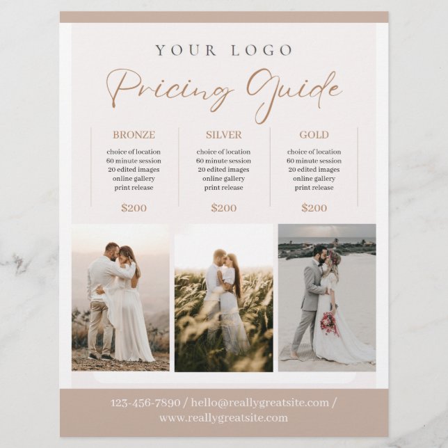 Flyer Fotógrafo Elegante E Minimalista Castanho (Frente)