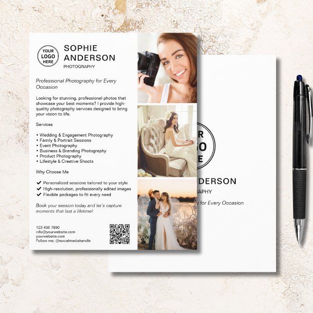 Flyer Fotógrafo Negócios de Fotografia Profissional  (Photographer Professional Photography Business Flyer)