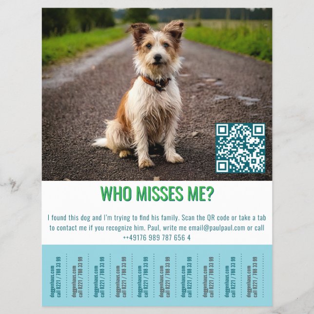 Flyer Found Dog Template tap  (Frente)