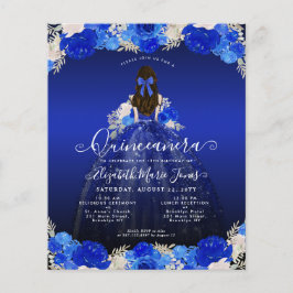 Flyer Fraco Vestido Azul Real Quinceanera Convite