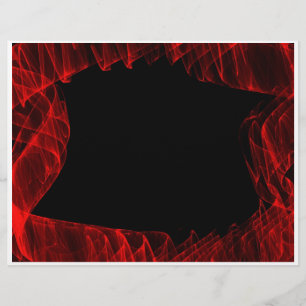 Flyer fractal de chama vermelha