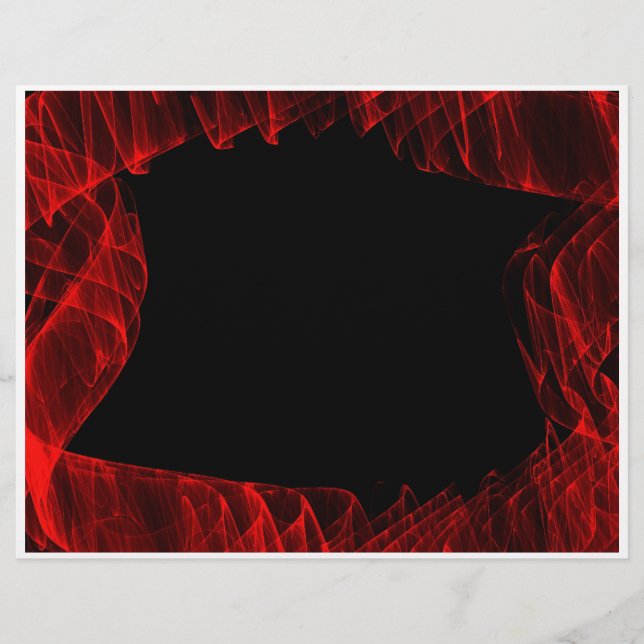 Flyer fractal de chama vermelha (Frente)