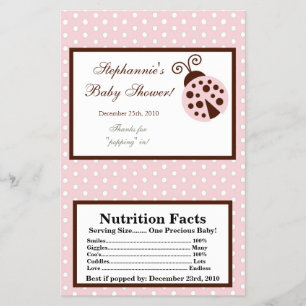 Flyer Fragmento de Milho de Micro-Ondas, Rosa Ladybug