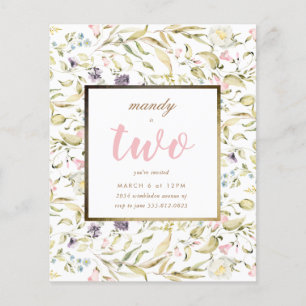 Flyer Frame Dourado de Orçamento Boho Wildflower Convit