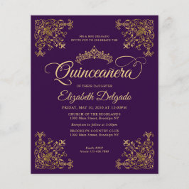 Flyer Frame Dourado Violeta Roxo, Frama Barata Quinceane