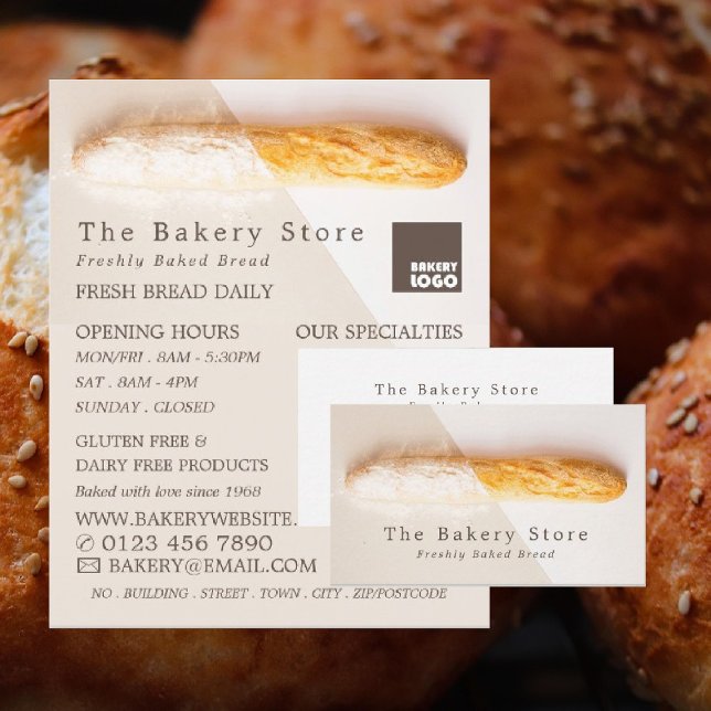 Flyer Fresh Baguette, Trendy Bakery Store (Criador carregado)