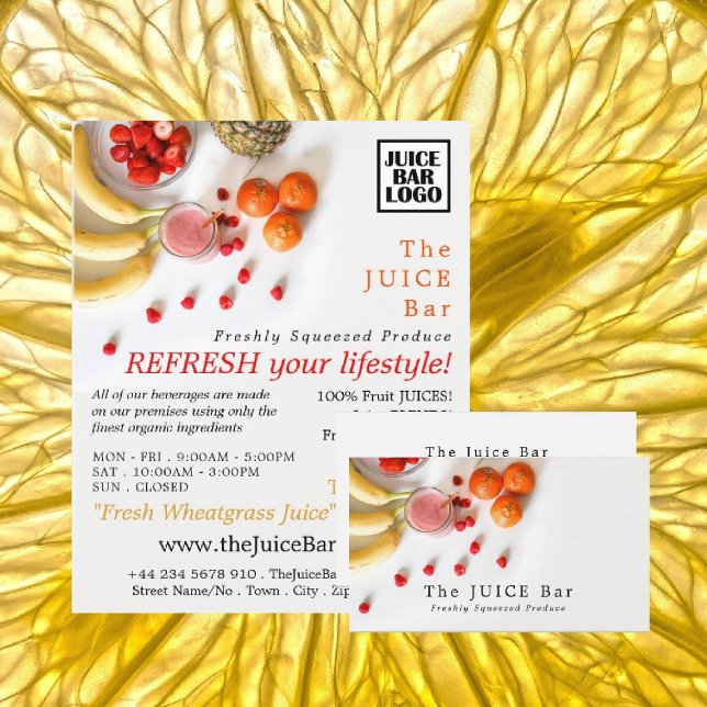 Flyer Fruta tropical, publicidade a Bares de suco (Criador carregado)