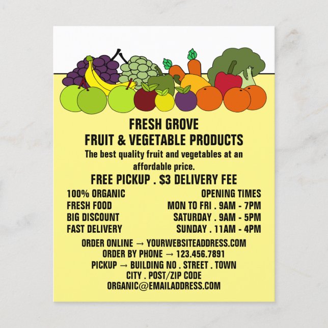 Flyer Frutas e legumes, Publicidade para Engenheiros Ver (Frente)