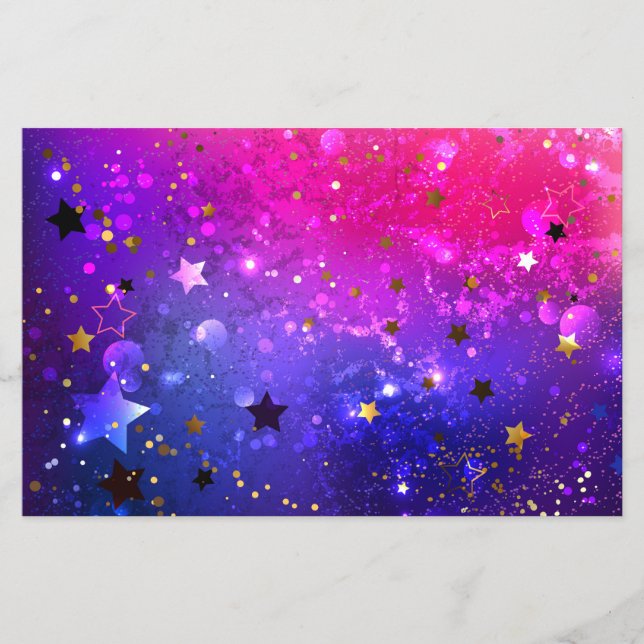 Flyer Fundo Azul Cor-de-rosa brilhante (Frente)