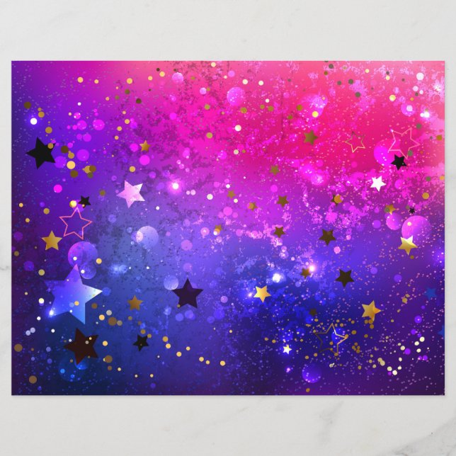 Flyer Fundo Azul Cor-de-rosa brilhante (Frente)