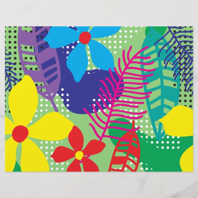 Flyer Fundo de flores coloridas (Frente)