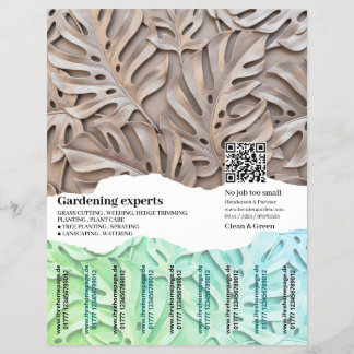 Flyer Fundo de Folha de Monstera Moderna