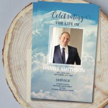 Funeral Service Program Celebration of Life Cloud