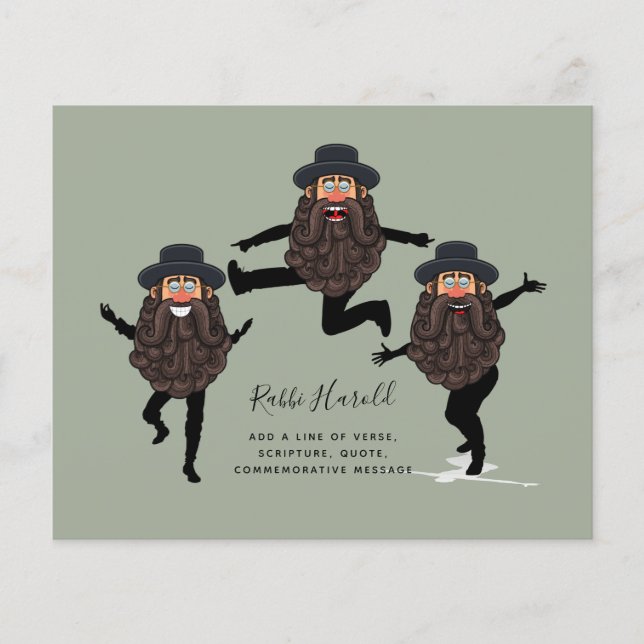 Flyer FUNNY Dancing RABBI Personalizado com Texto (Frente)