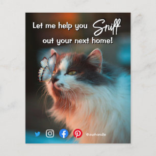 Flyer funny real estate sniff out your next home cat pos