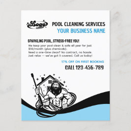 Flyer Funny Swimming Pool Cleaning Advertising Fly