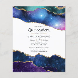 Flyer Galaxy Agate Quinceañera Convite