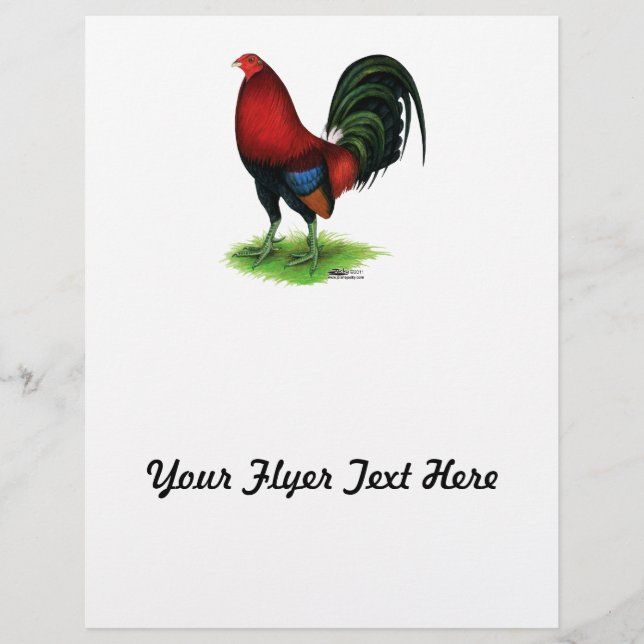 Flyer Gamecock: Vermelho escuro (Frente)