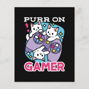 Flyer Gamer Design - Purr On Gamer Joystick Art