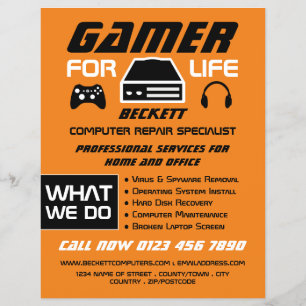 Flyer Gamer for Life, Video Game Developer Advert