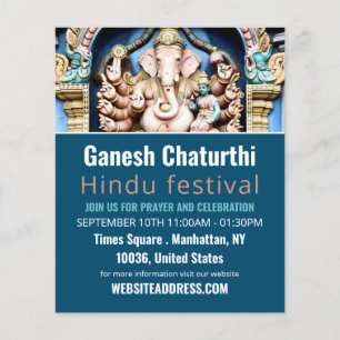 Flyer Ganesh, o Deus hindu, o anúncio de eventos hindu