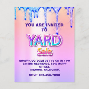 Flyer Garagem de varejo venda gotas azuis holográficas 