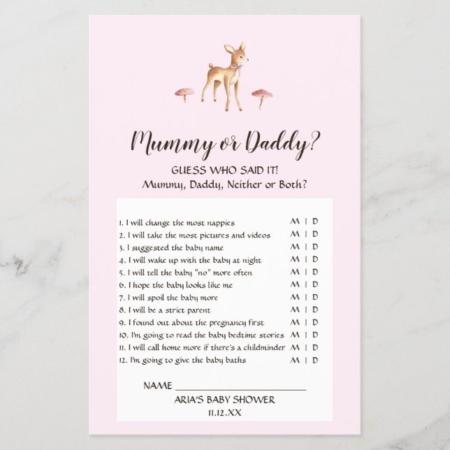 Flyer Garota de Watercolor Veer Cogumelos Mamãe ou Jogo  (Frente)