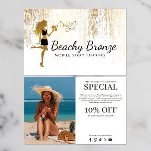 Flyer Garota Dourada Bronze Chuva Padrão Pulverização