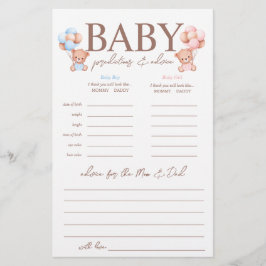 Flyer Garota gêmeas prevê jogo de Chá de fraldas