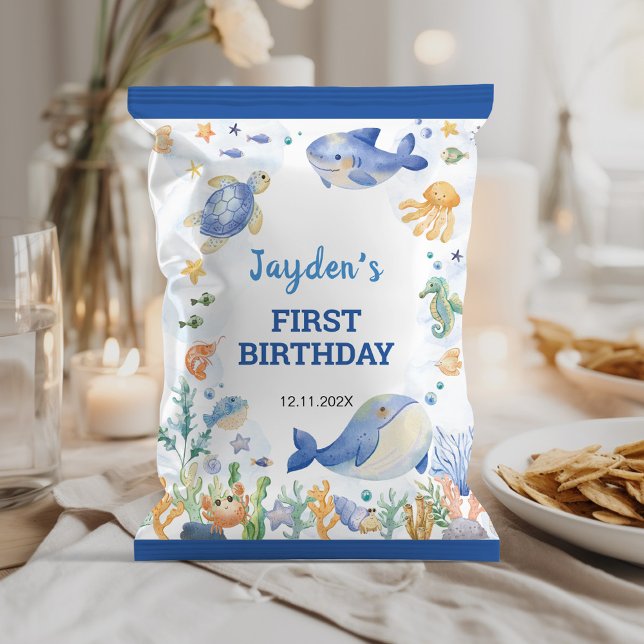Flyer Garoto de Animais do Oceano Aniversário (Criador carregado)