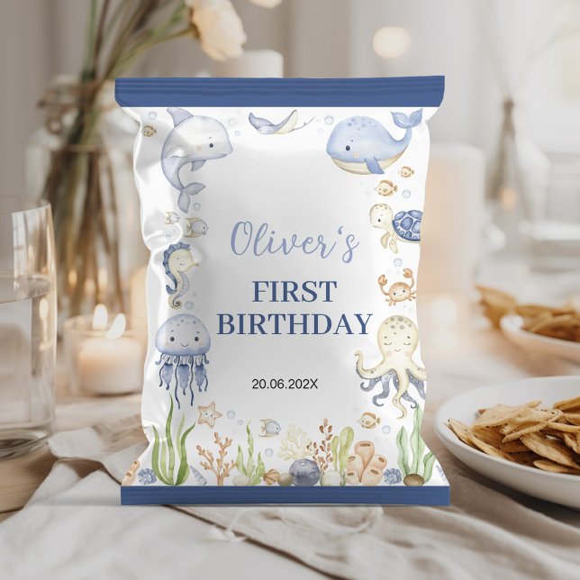 Flyer Garoto de Animais do Oceano Aniversário (Criador carregado)