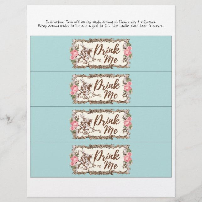 Flyer garrafa d'água Beber ME- Alice no país maravilhoso (Frente)