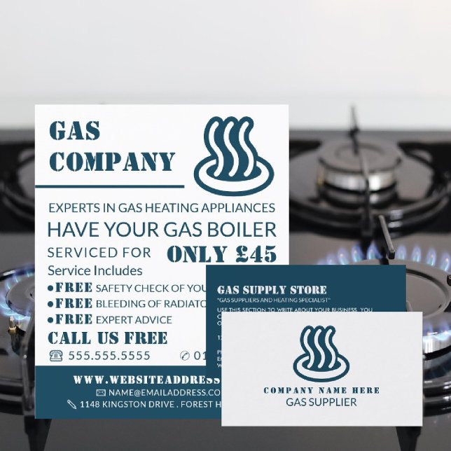 Flyer Gas Icon, Gas Engineer & Supplier Advertising (Criador carregado)