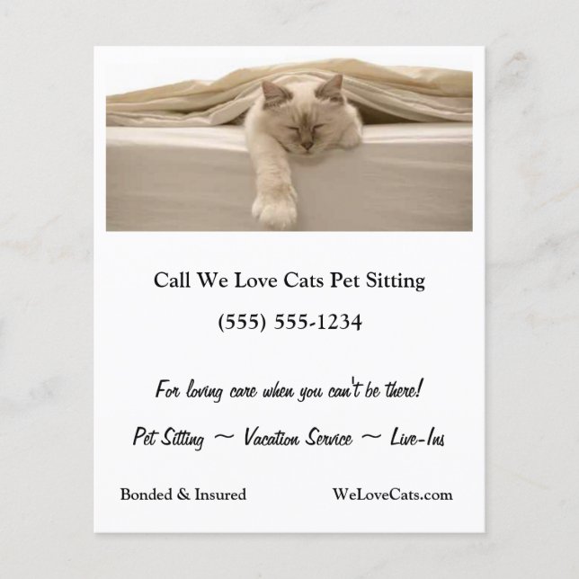 Flyer Gato De Beige Cugado Dormindo Na Cama bege (Frente)