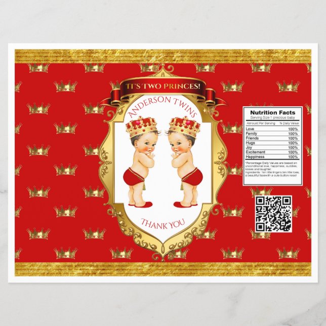 Flyer Gêmeos Meninos Bebês Embrulho de Saco de Chips Ver (Frente)