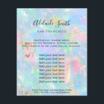 Flyer gemstone opal FAUX iridescente<br><div class="desc">folheto de maquiagem profissional do salão de beleza</div>