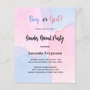 Flyer Gênero revela convite de orçamento azul-rosa do pa