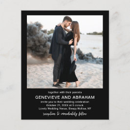 Flyer Genevieve Black Photo Modern Convite de casamento